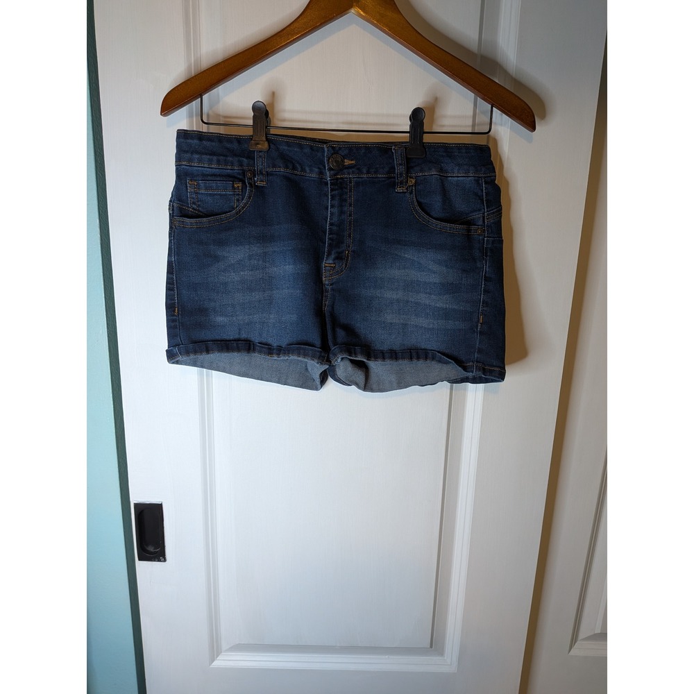 Wax Jean Butt I Love You Dark Wash Push Up Denim Shorts Size Large 90072